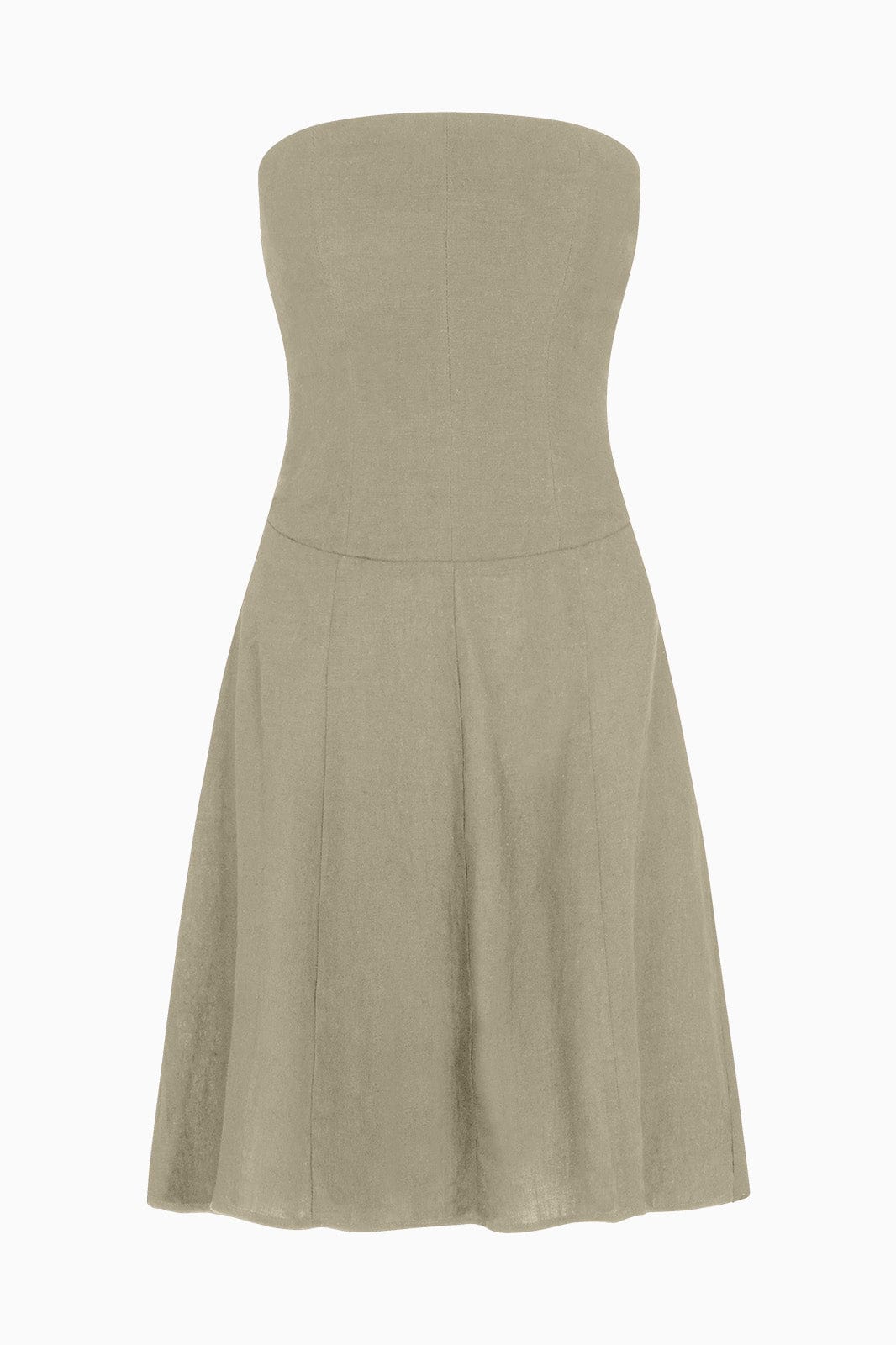The Chiara Mini Bandeau Dress in oatmeal