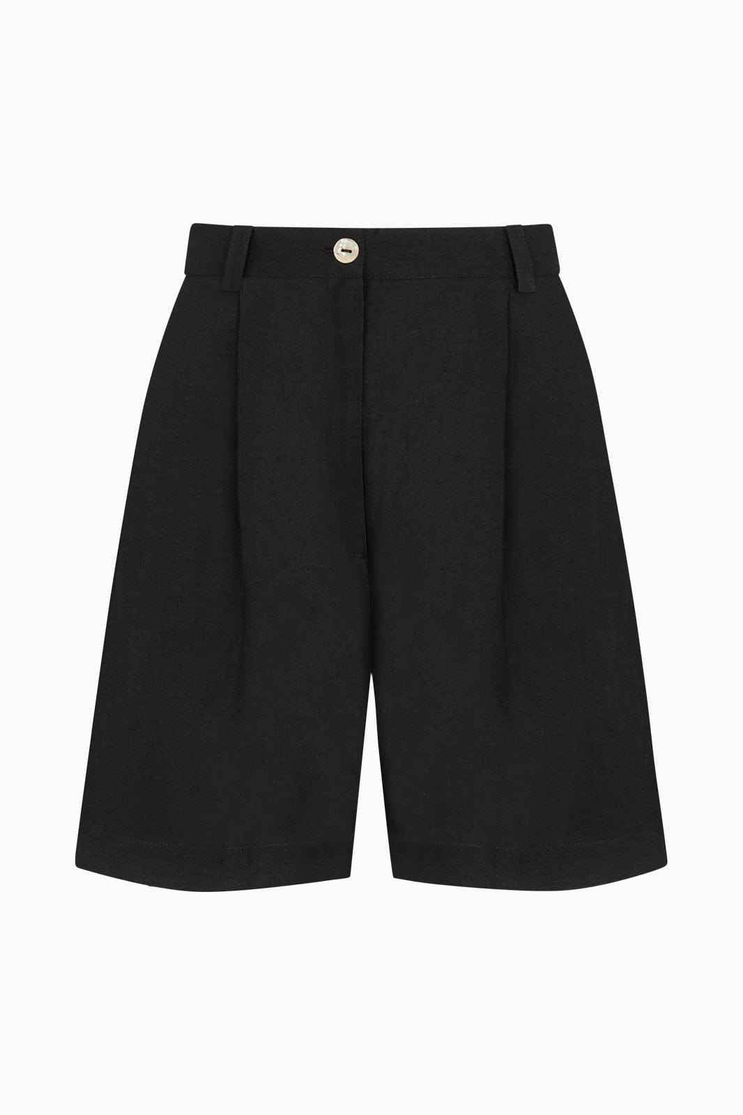 The Sienna Pleated Shorts in black