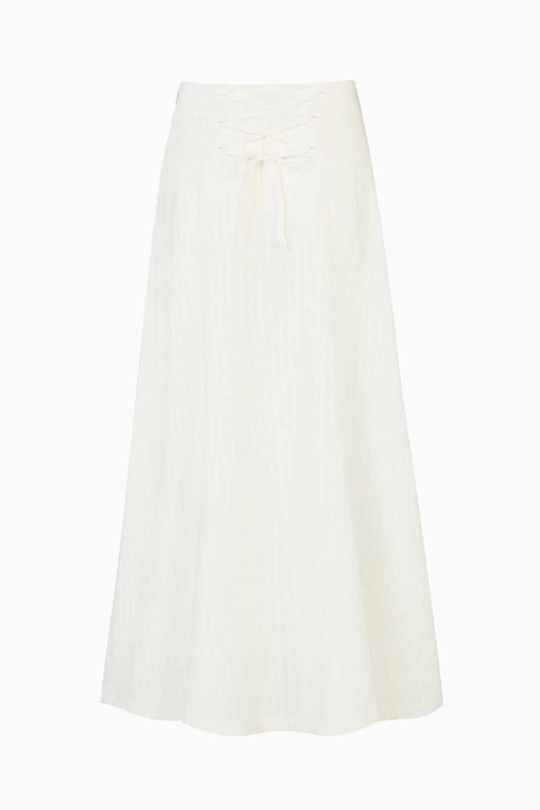 The Alina Back-Tie Maxi Skirt in off-white