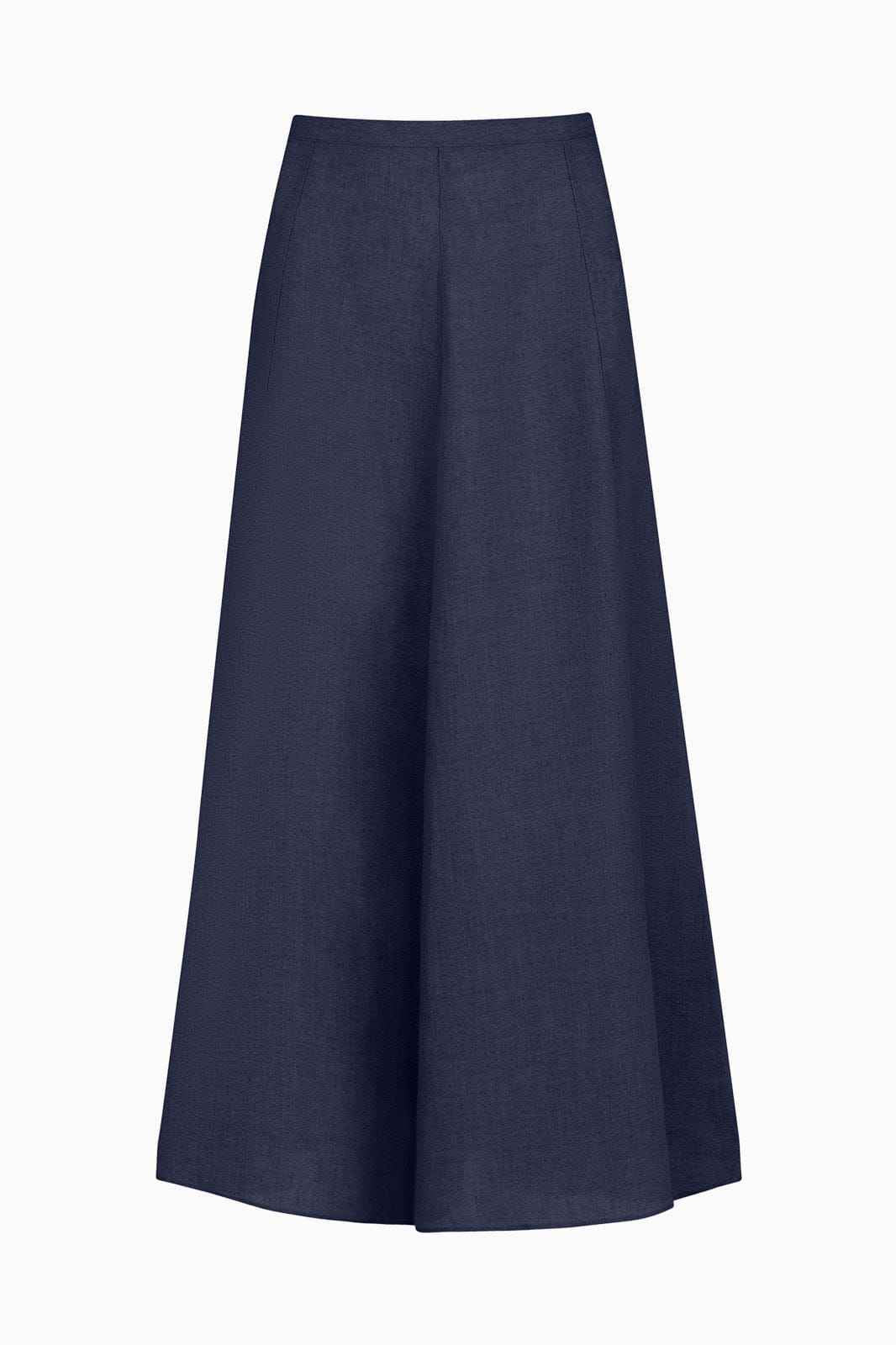 The Poppy Flowing Maxi Skirt in navy blue
