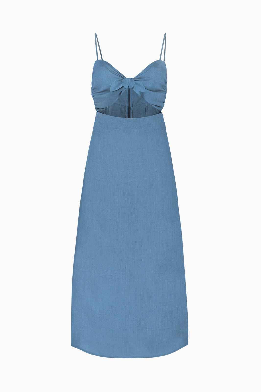 The Gabriella Midi Dress in poppy blue
