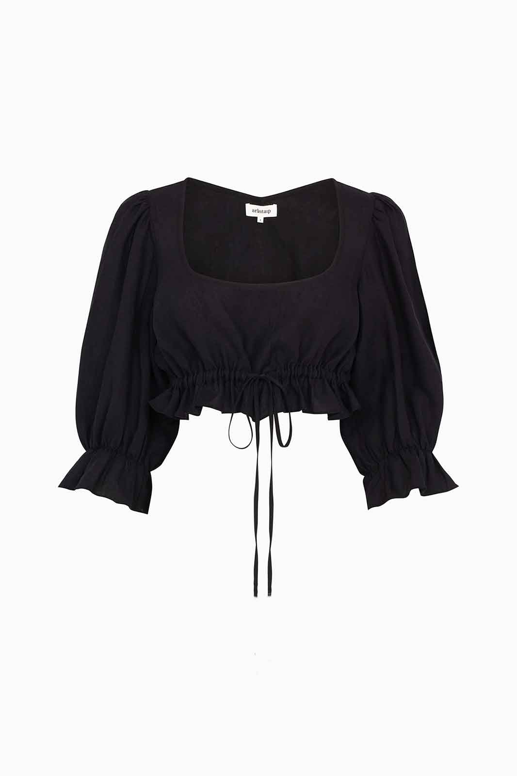 The Carla Puffed Sleeves Blouse in black