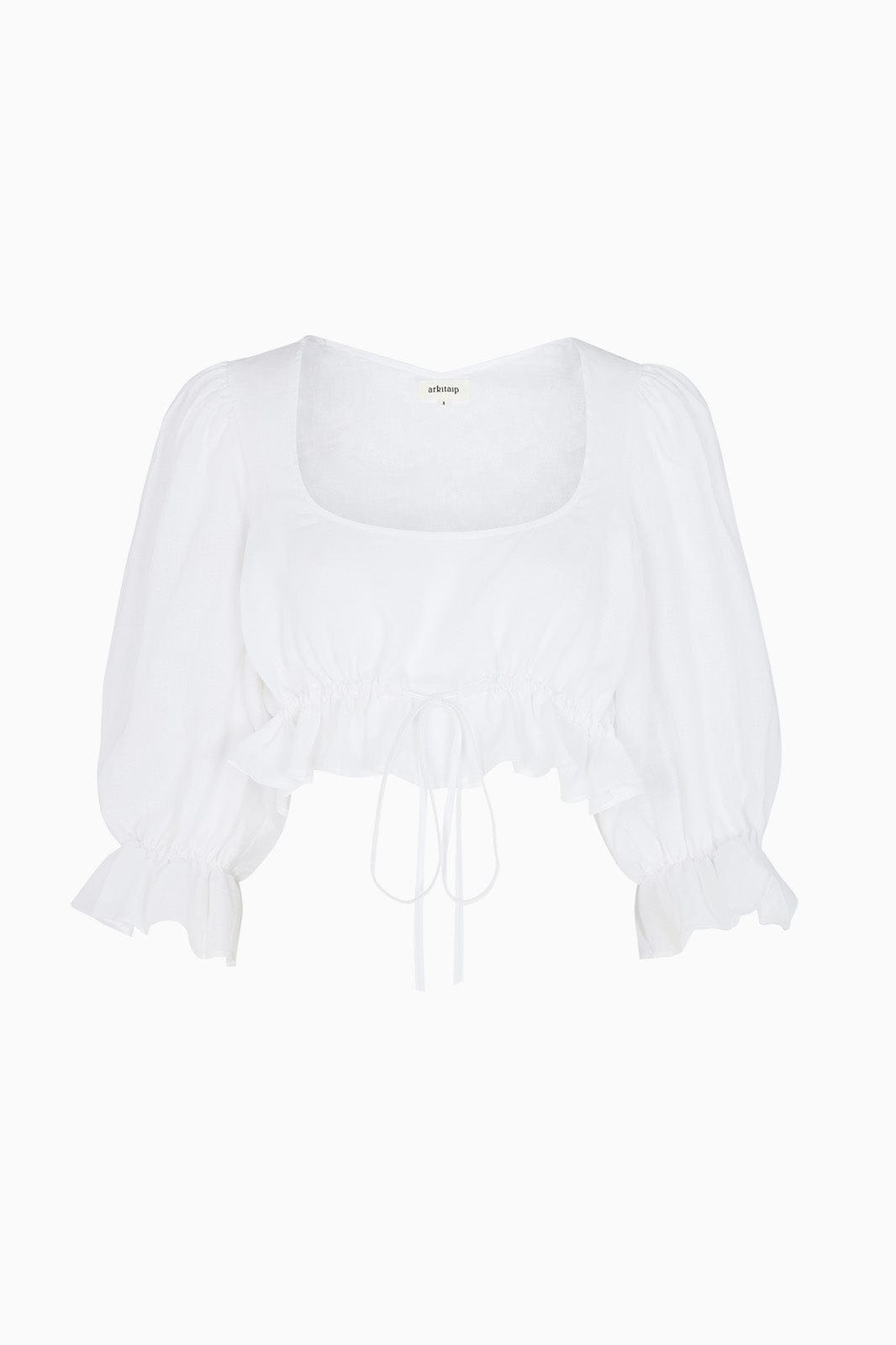 The Carla Puffed Sleeves Blouse in white