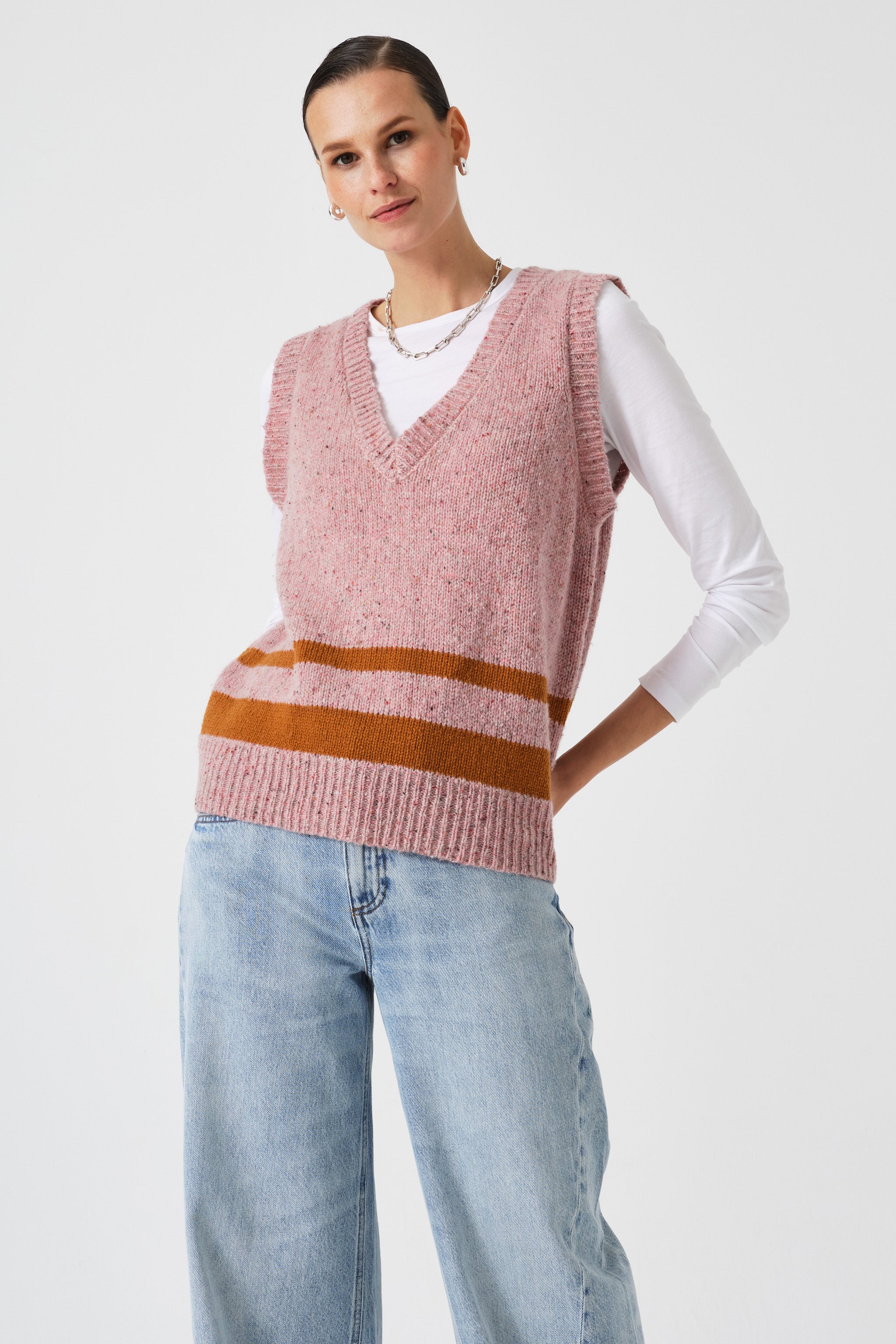 Cassidy Wool Vest in Dusty Pink