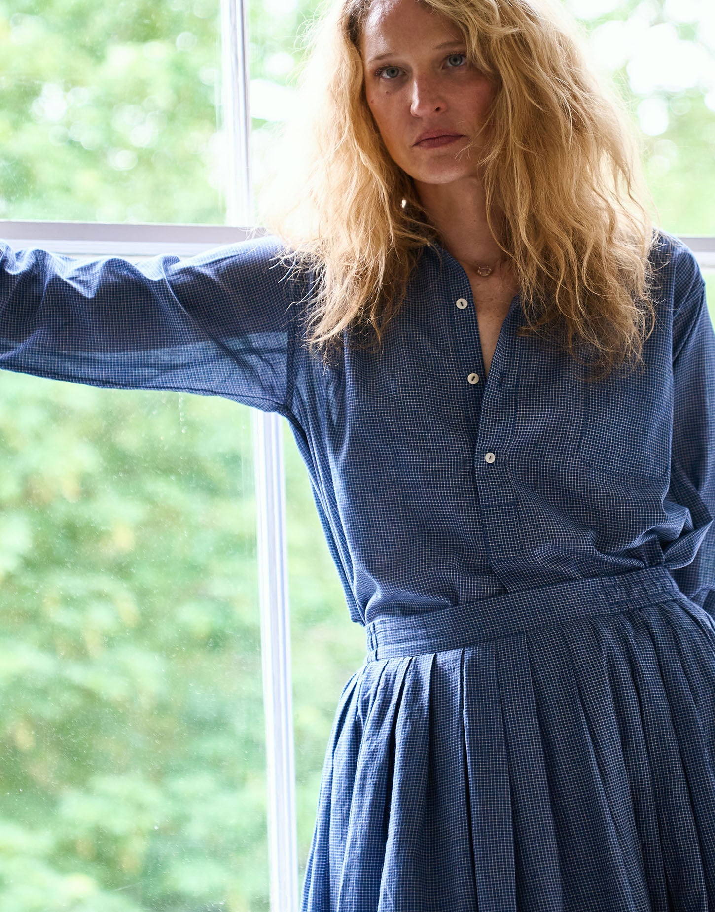 hanna shirt | indigo grid