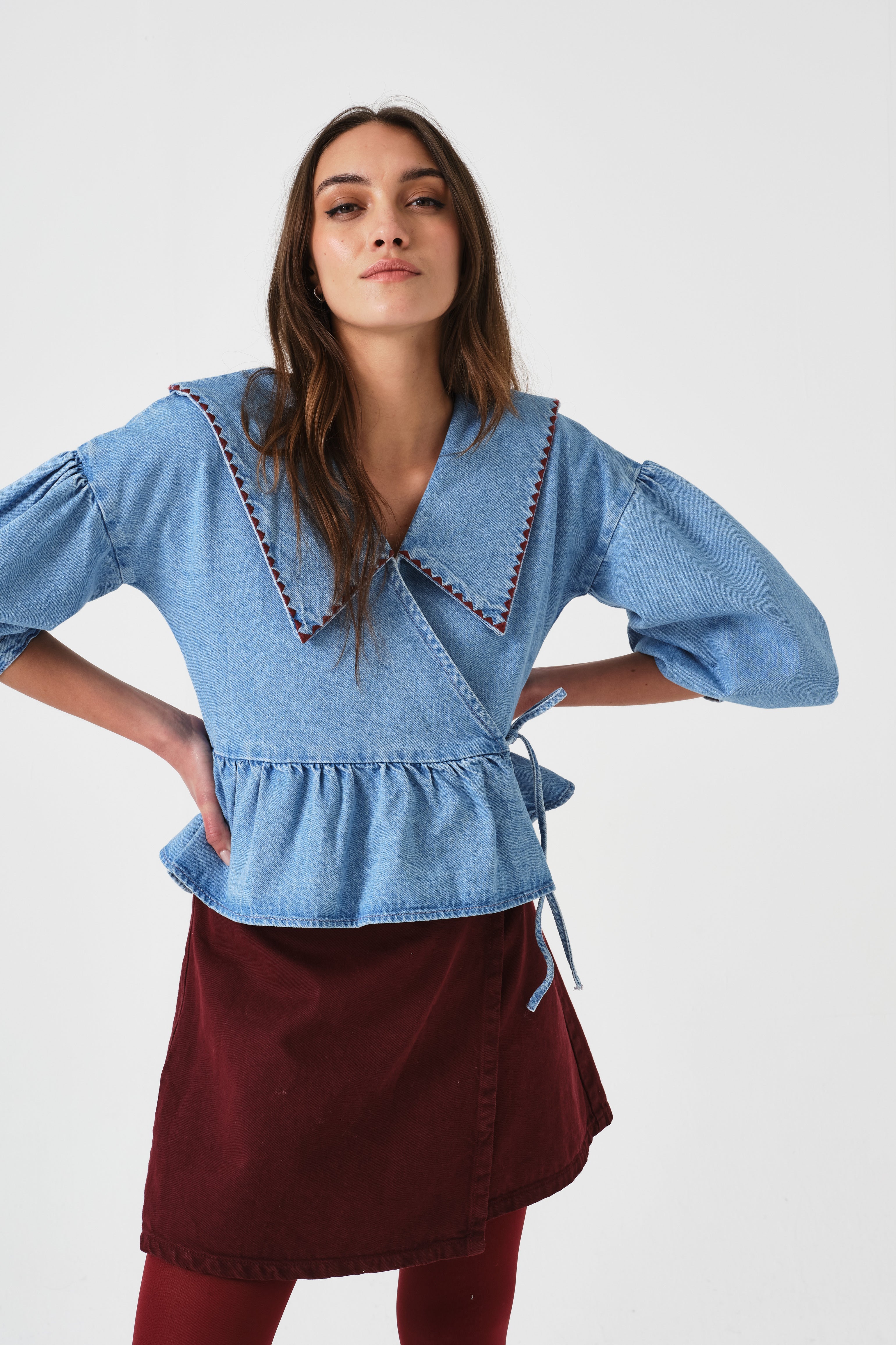 Nour Blouse in Summer Sky - seventy + mochi