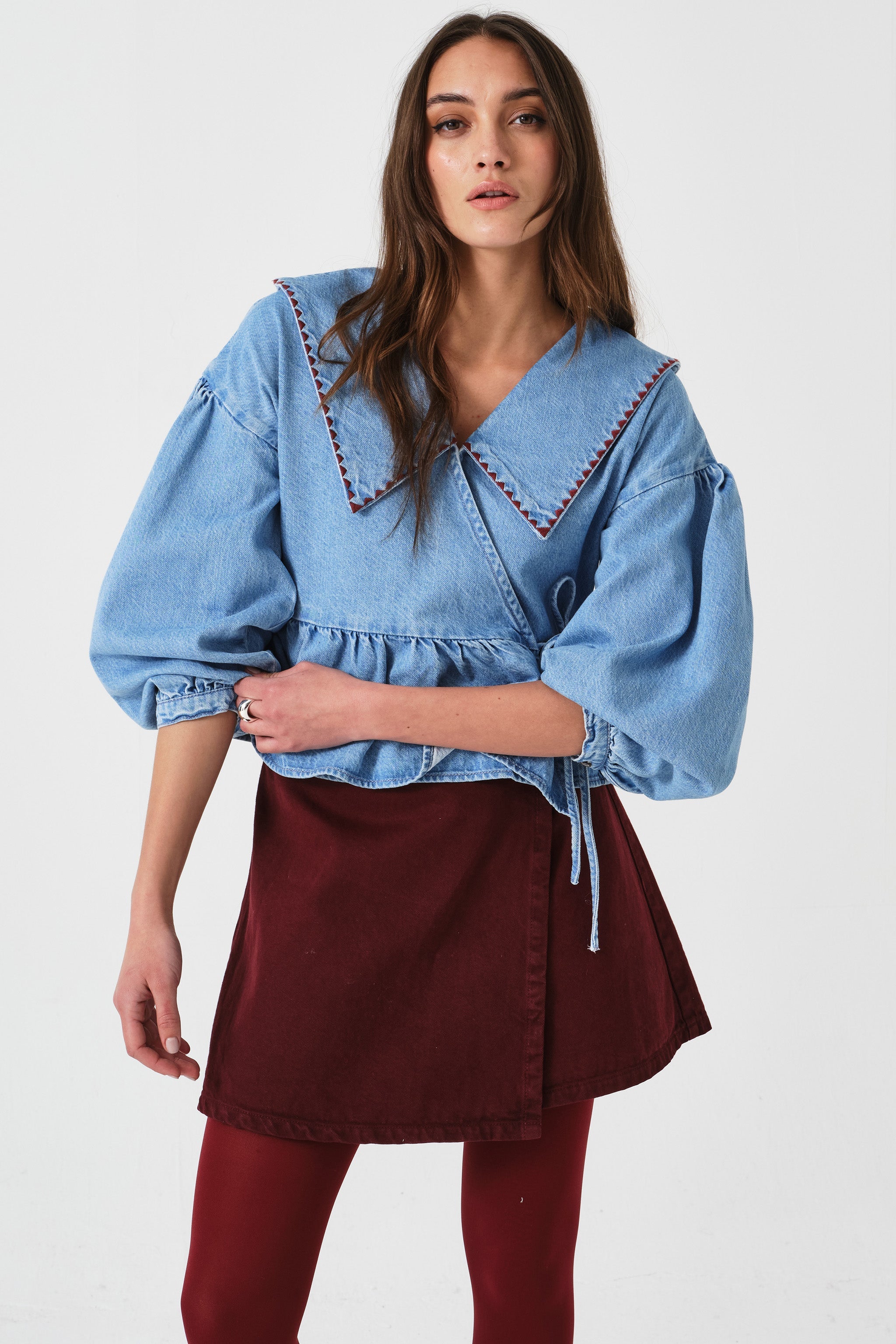 Nour Blouse in Summer Sky - seventy + mochi