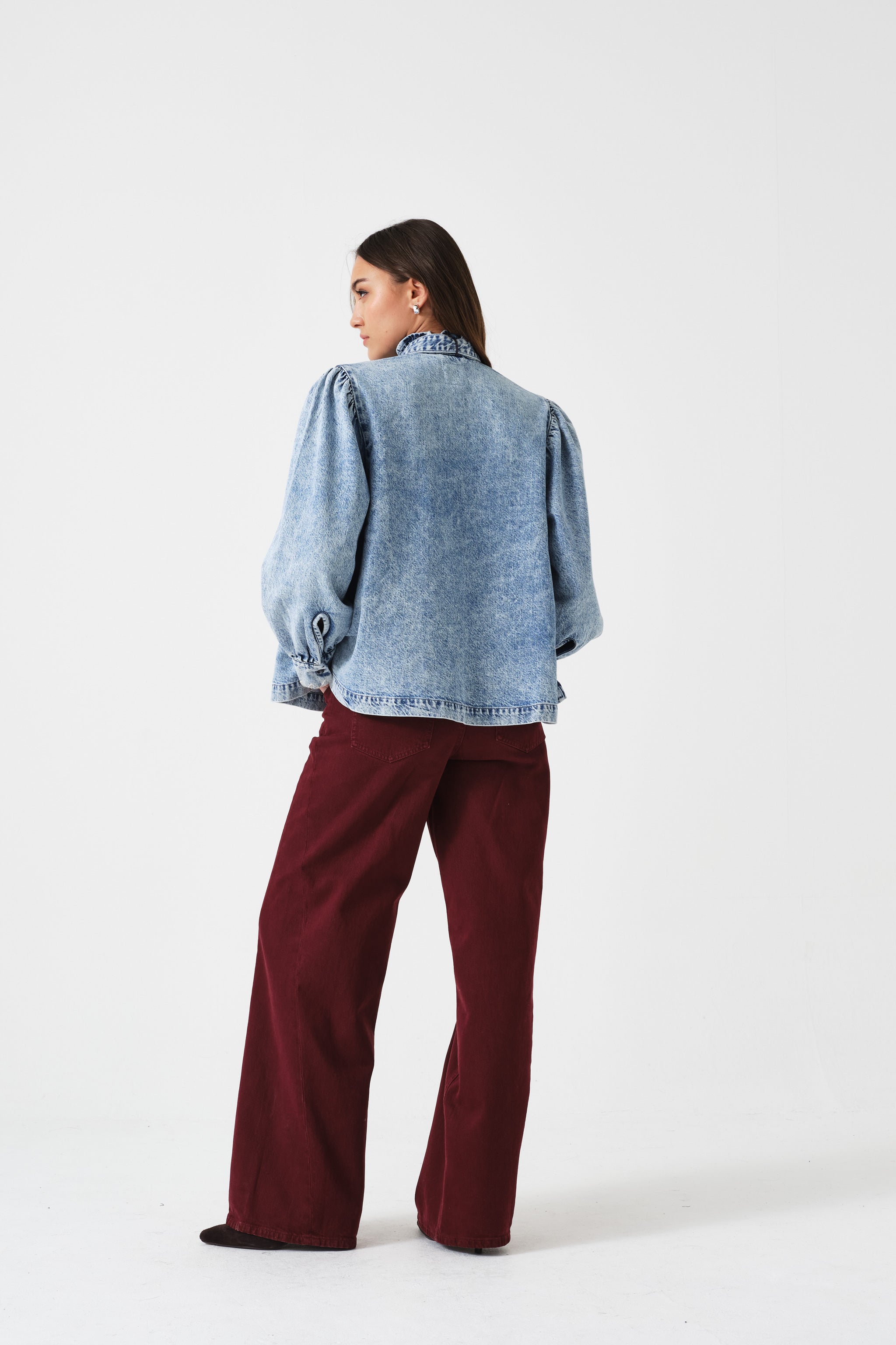 Gracie Twisted Low Rise Jean in Mulberry - seventy + mochi