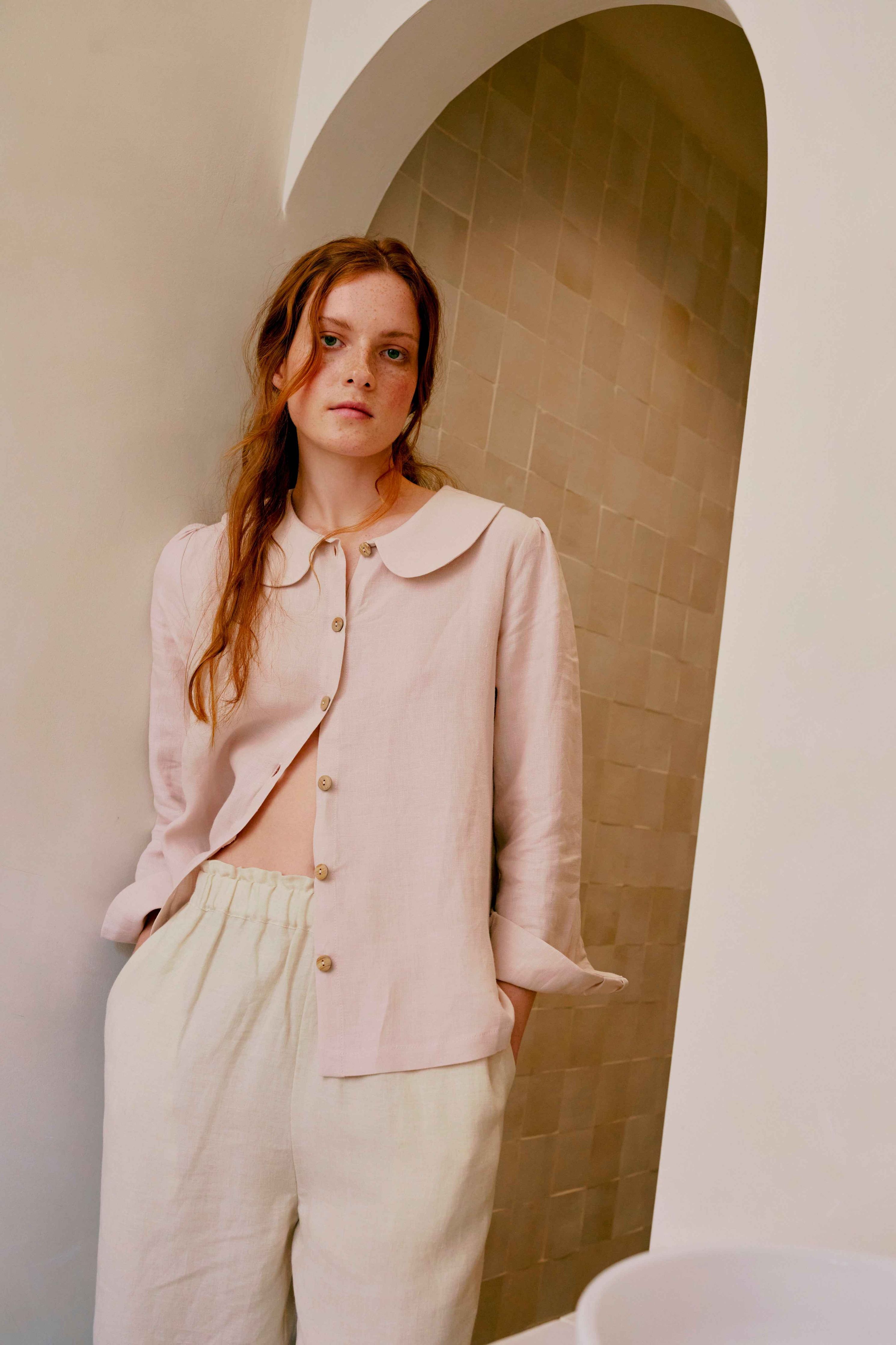 Claudine Linen Blouse  - Primrose