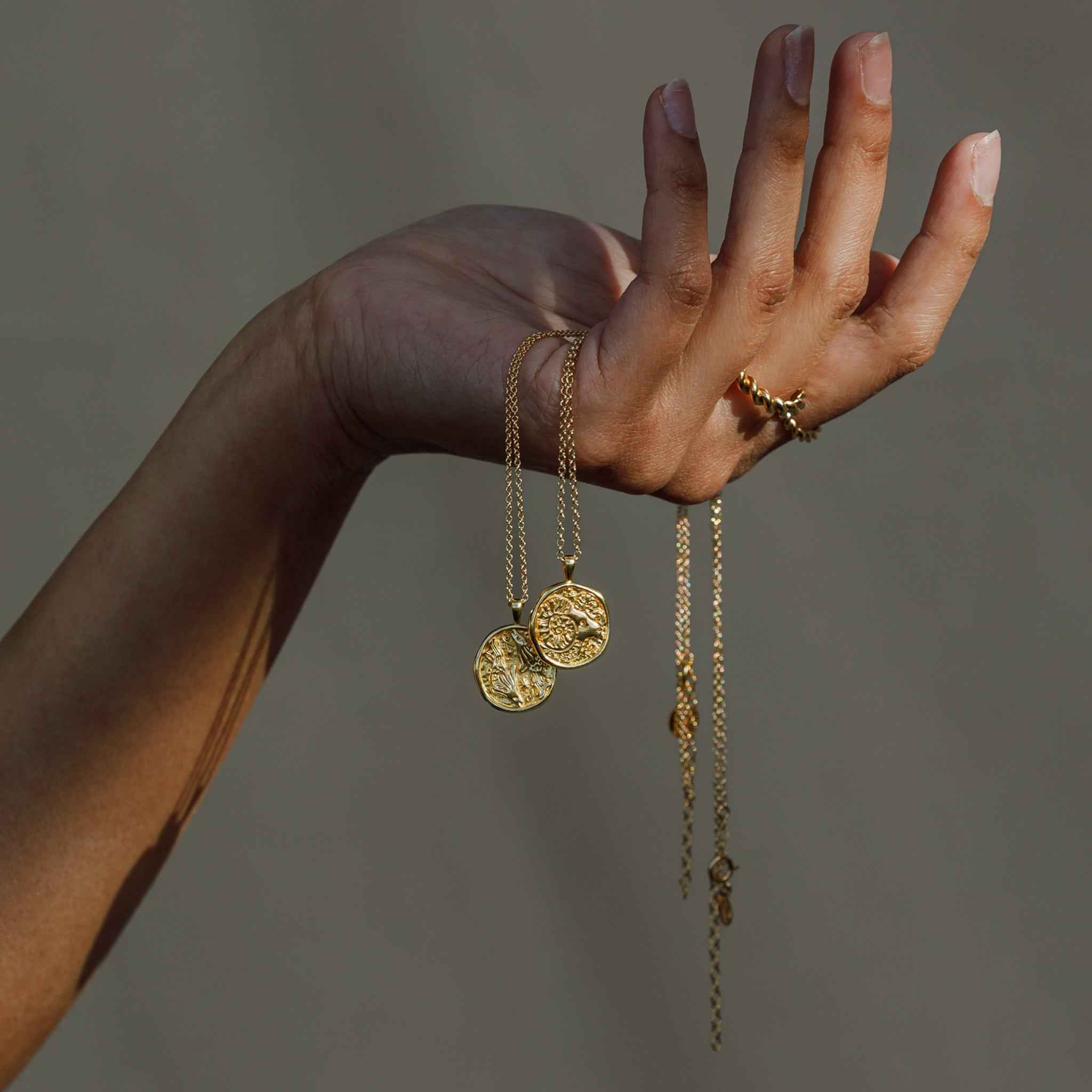 Aries Zodiac Coin Pendant Necklace