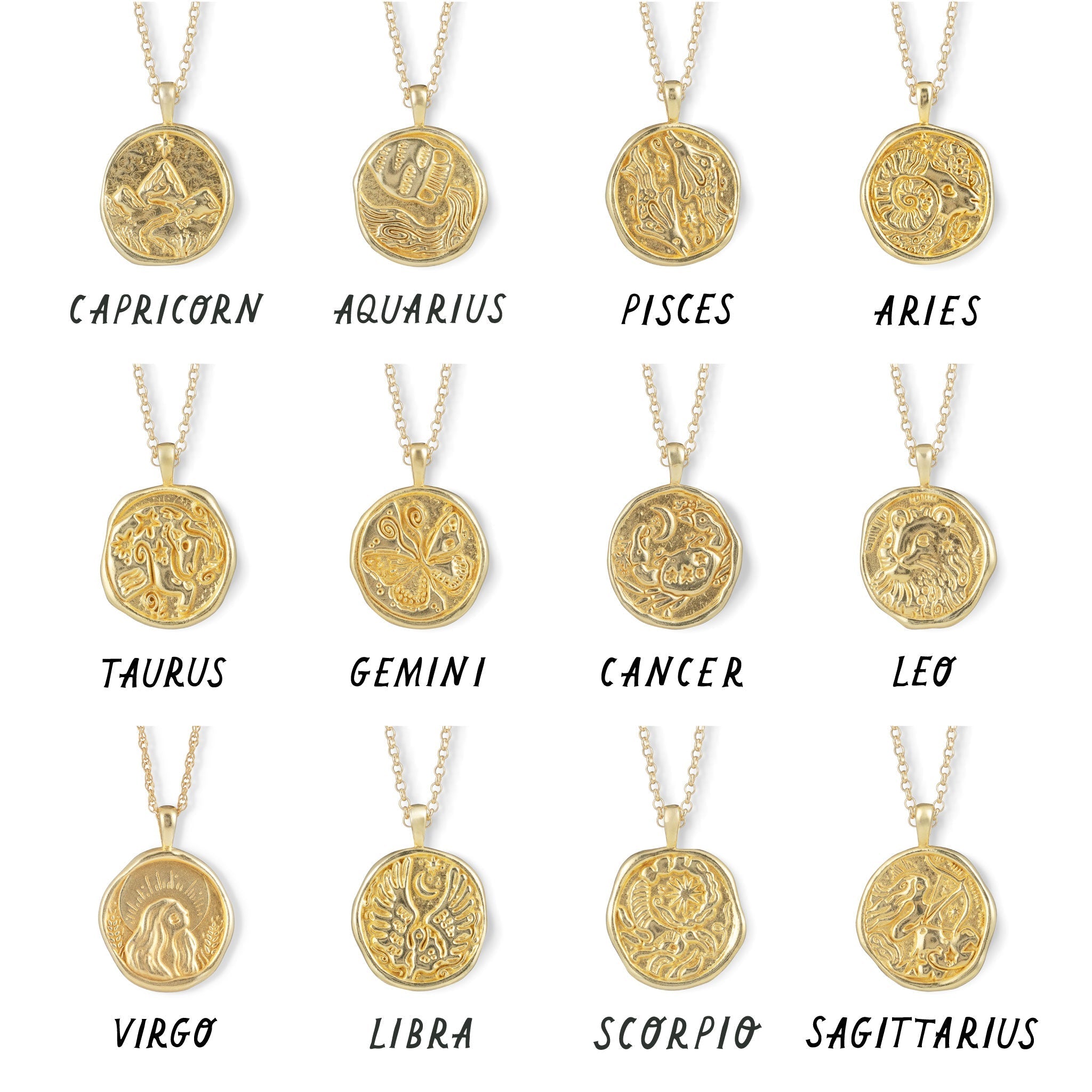 Aries Zodiac Coin Pendant Necklace