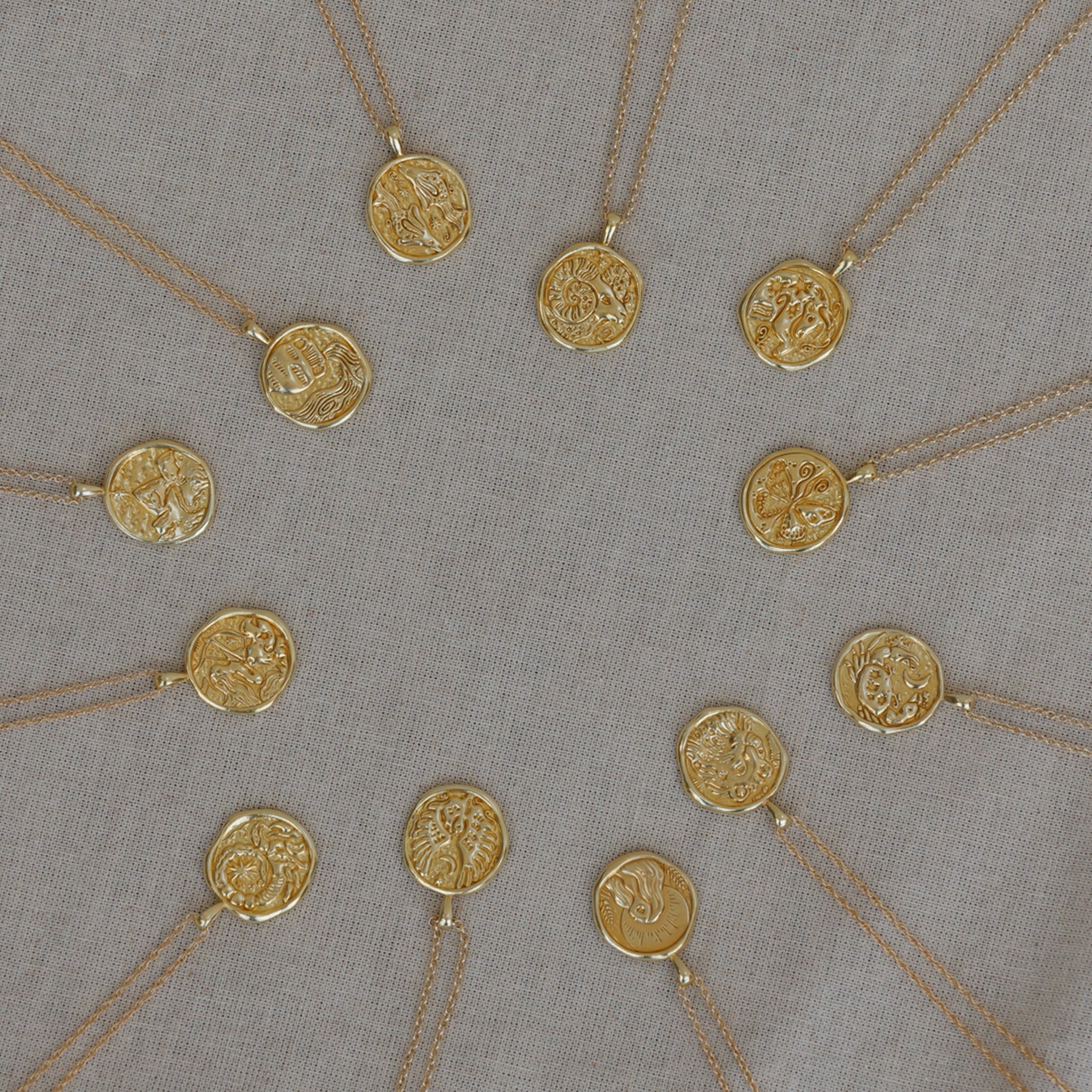 Taurus Zodiac Coin Pendant Necklace